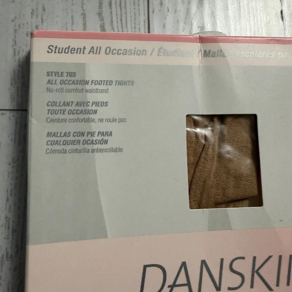 Danskin 703 Suntan Child's Size Small 4-6 Nylon Student Theatrical Footed Tights